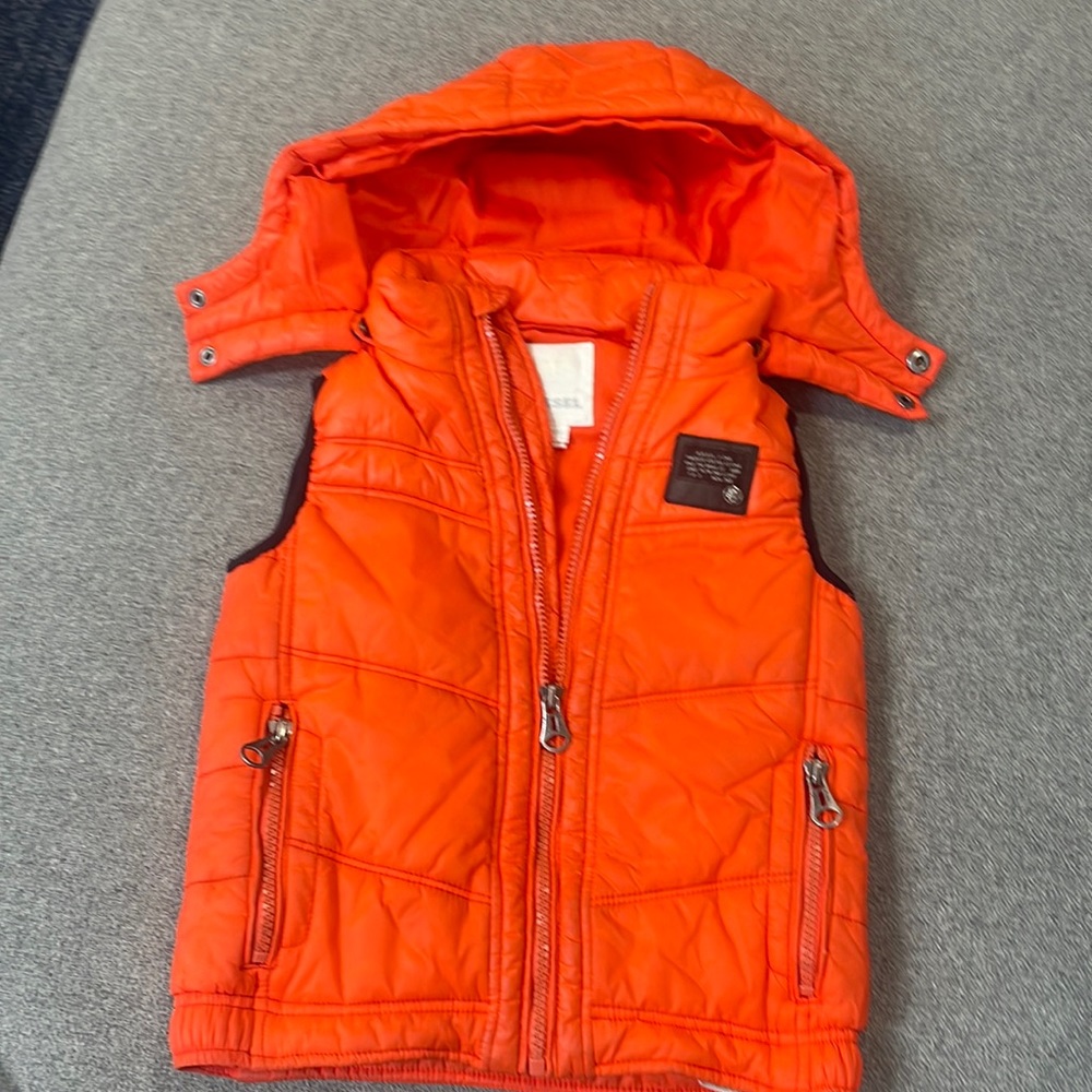 Diesel boys orange vest with hood 6
